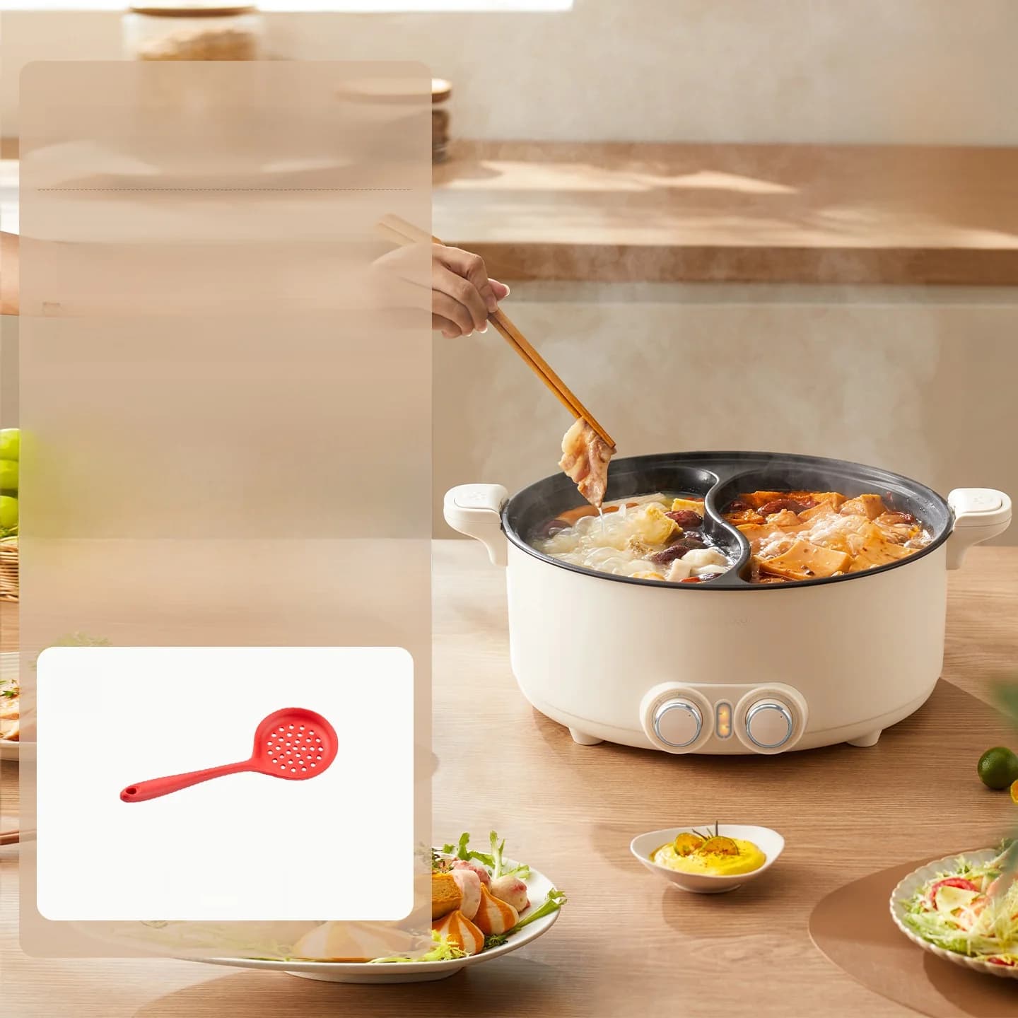 7L dvouzónový elektrický hotpot s nezávislou regulací teploty