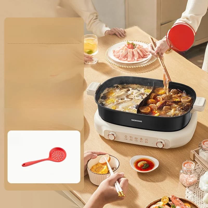 Rozdělený elektrický hot pot 7L s přepážkou a dvojitým řízením teploty