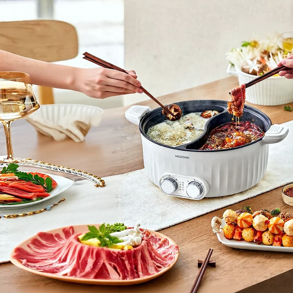 Elektrický dvouzónový hot pot 6L 7L 8L s dotykovým ovládáním