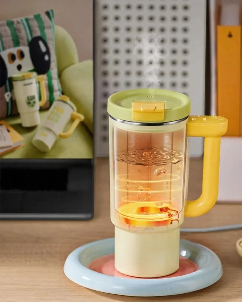 Přenosný elektrický ohřívací hrnek s 680ml nerezovým vnitřkem