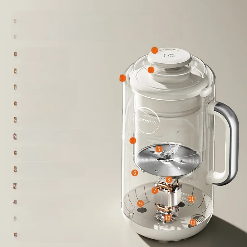 Topný mixér s objemem 1,2 l, dotykové ovládání, nerezová ocel