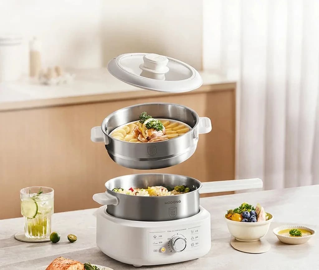 Nerezový elektrický hotpot s napařovačem, 3L, 220V