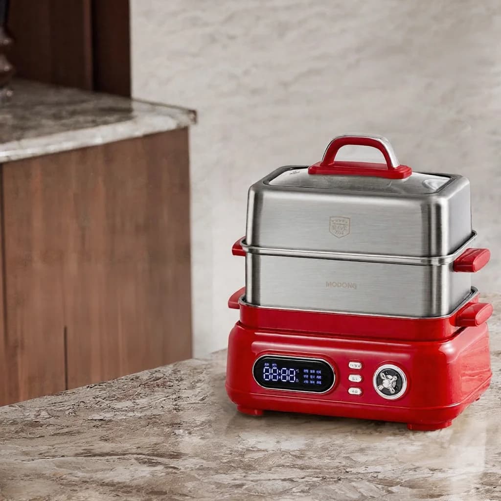 Elektrický nerezový třípatrový napařovač 18L 220V 1500W