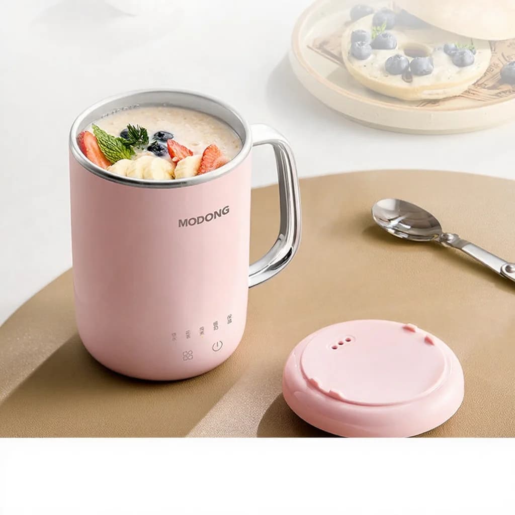 Přenosný elektrický stew cup 450ml 220V s filtrem a lžící