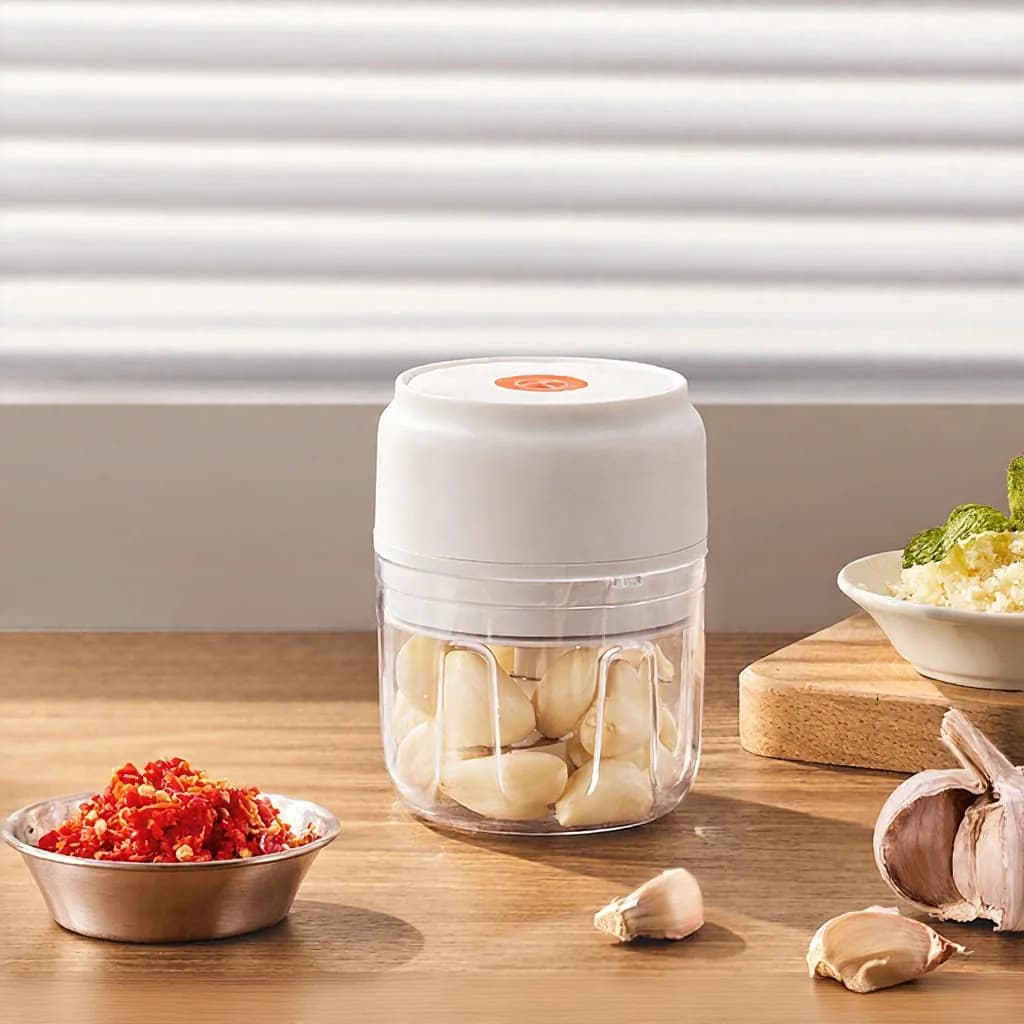 Přenosný elektrický sekáček na česnek 250ml bezdrátový grinder