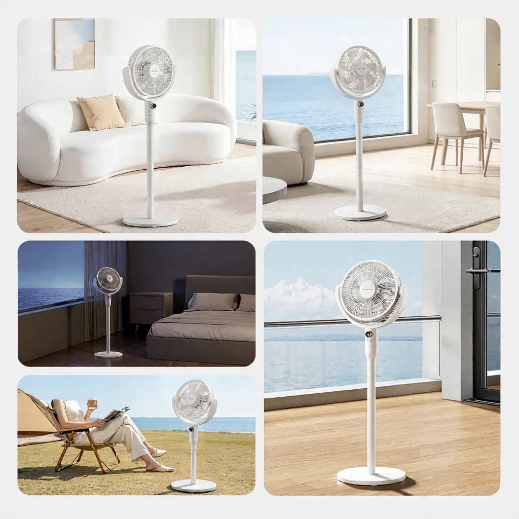 Stolní cirkulační ventilátor s hlasovým ovládáním a oscilací