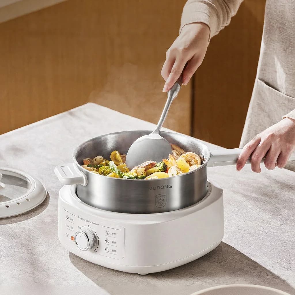 Nerezový elektrický hotpot s napařovačem, 3L, 220V