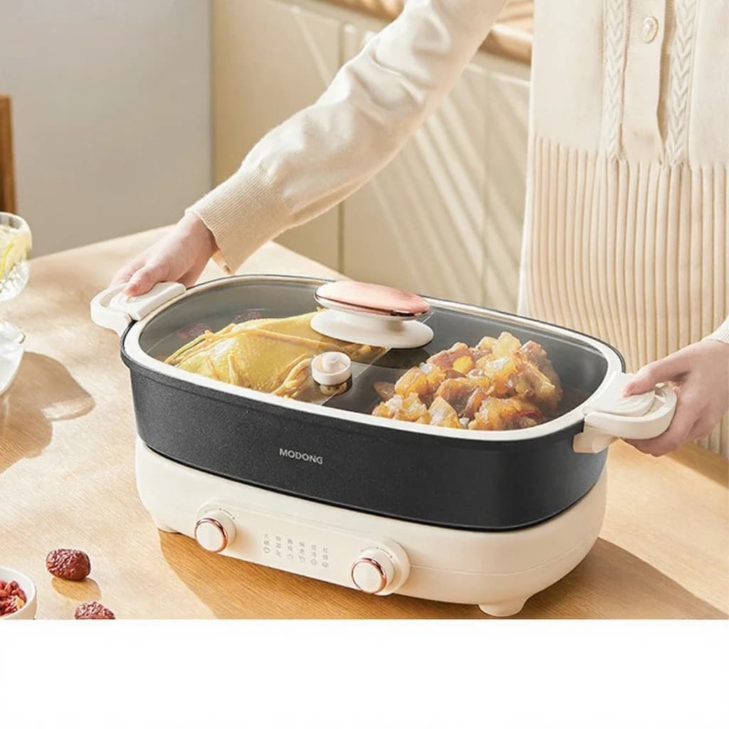 Rozdělený elektrický hot pot 7L se dvěma zónami a nezávislým řízením teploty
