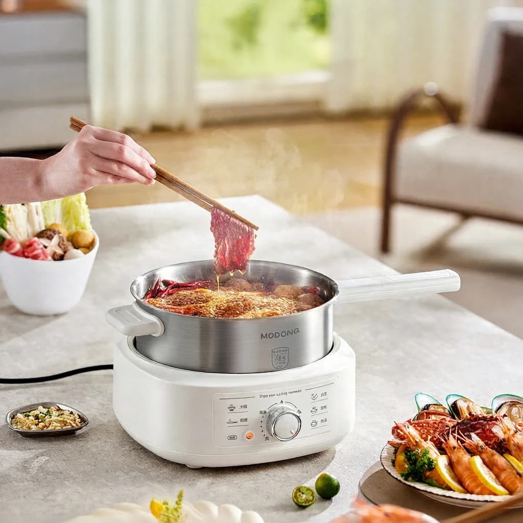 Nerezový elektrický hotpot s napařovačem, 3L, 220V