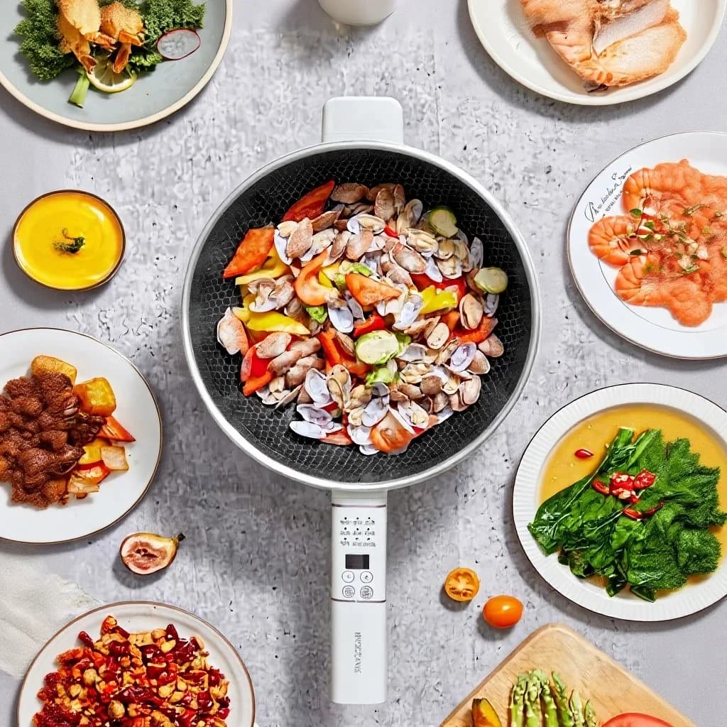 Elektrický multifunkční hot pot s napařovací nádobou 5L 220V