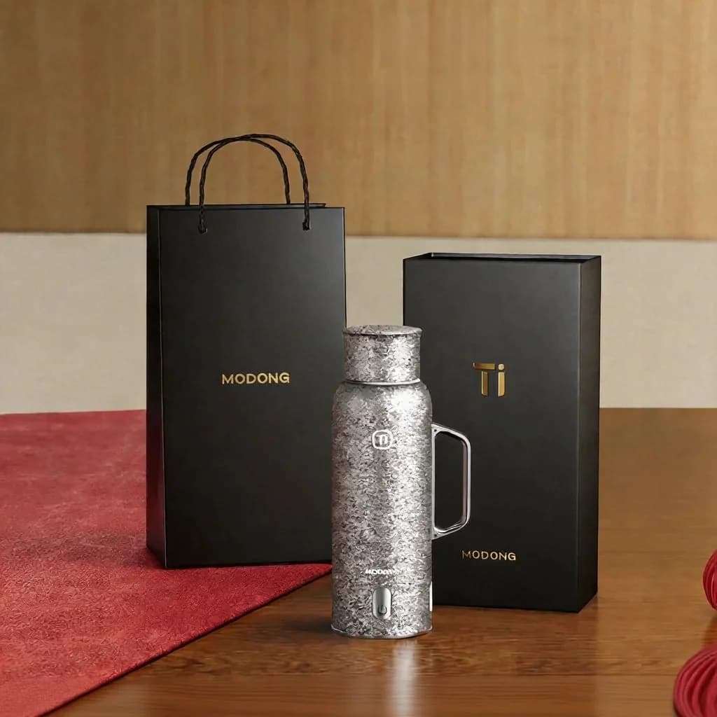 Titanium vyhřívaný termohrnek s držadlem 680ml, dárková krabice