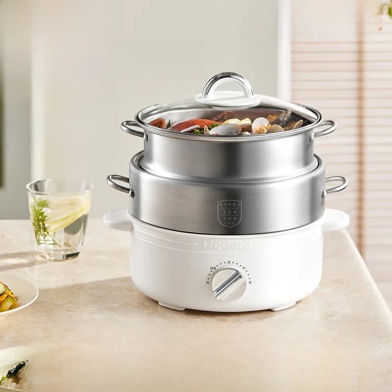 Dělený elektrický hot pot ze nerezové oceli 2L, 3 teploty