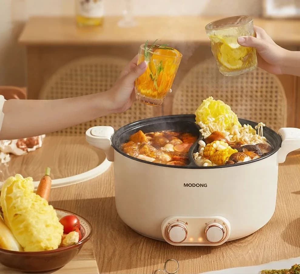 Elektrický dvouzónový hot pot 6L 7L 8L s dotykovým ovládáním