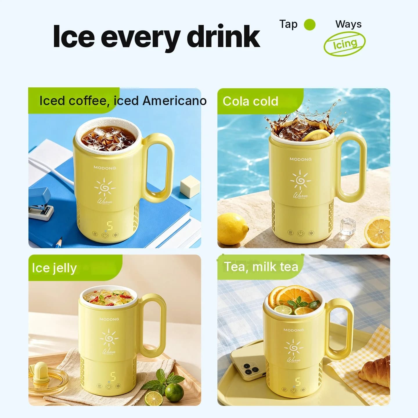 Mini chladicí a ohřívací hrnek 450mL 36W s dotykovým ovládáním