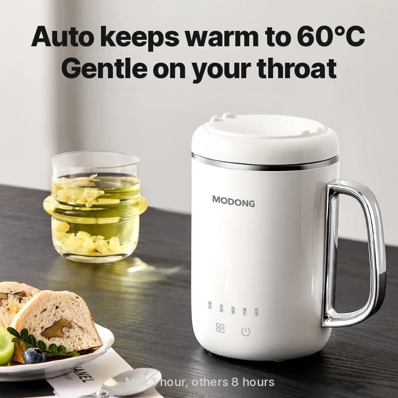 Přenosný elektrický stew cup 450ml 220V s filtrem a lžící