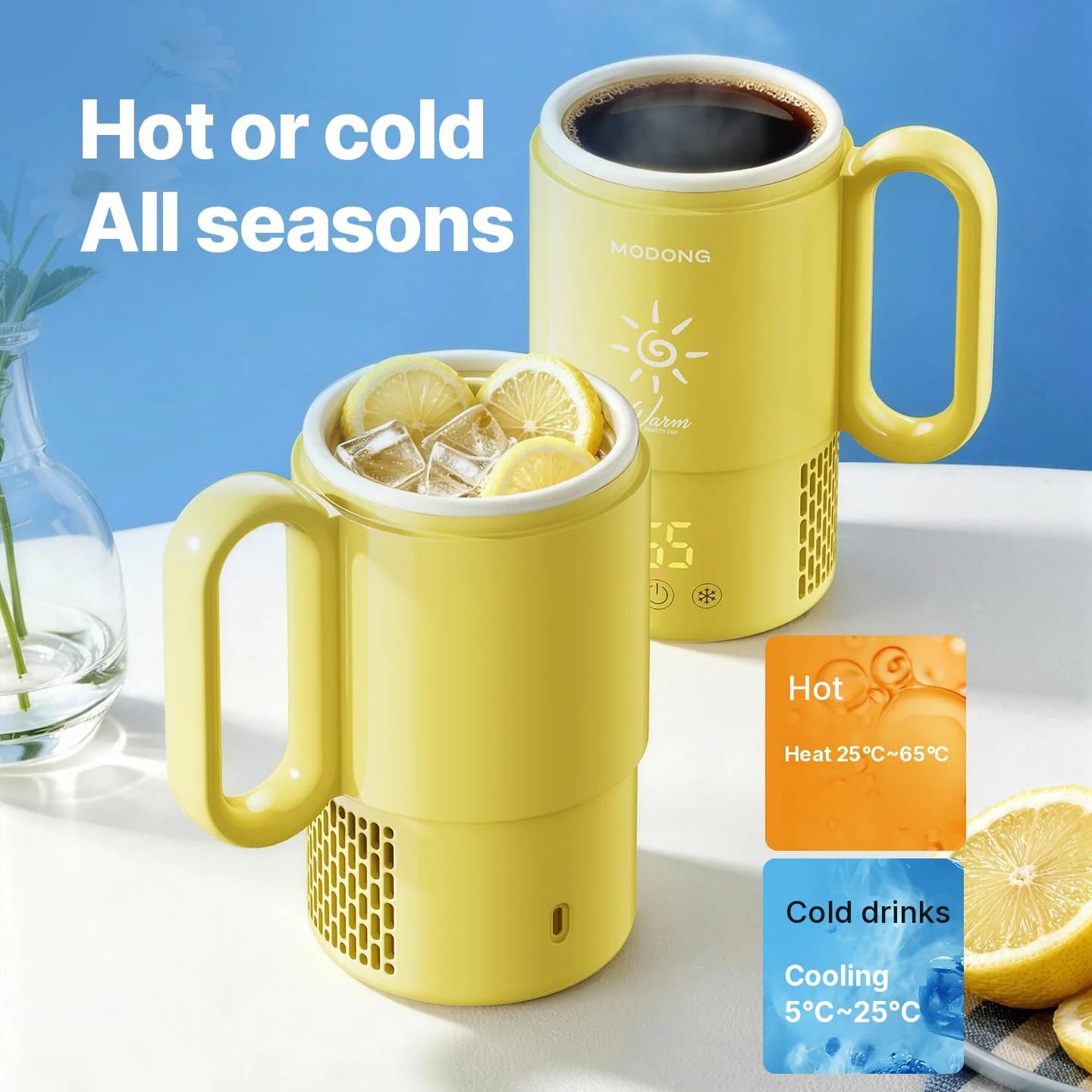 Mini chladicí a ohřívací hrnek 450mL 36W s dotykovým ovládáním