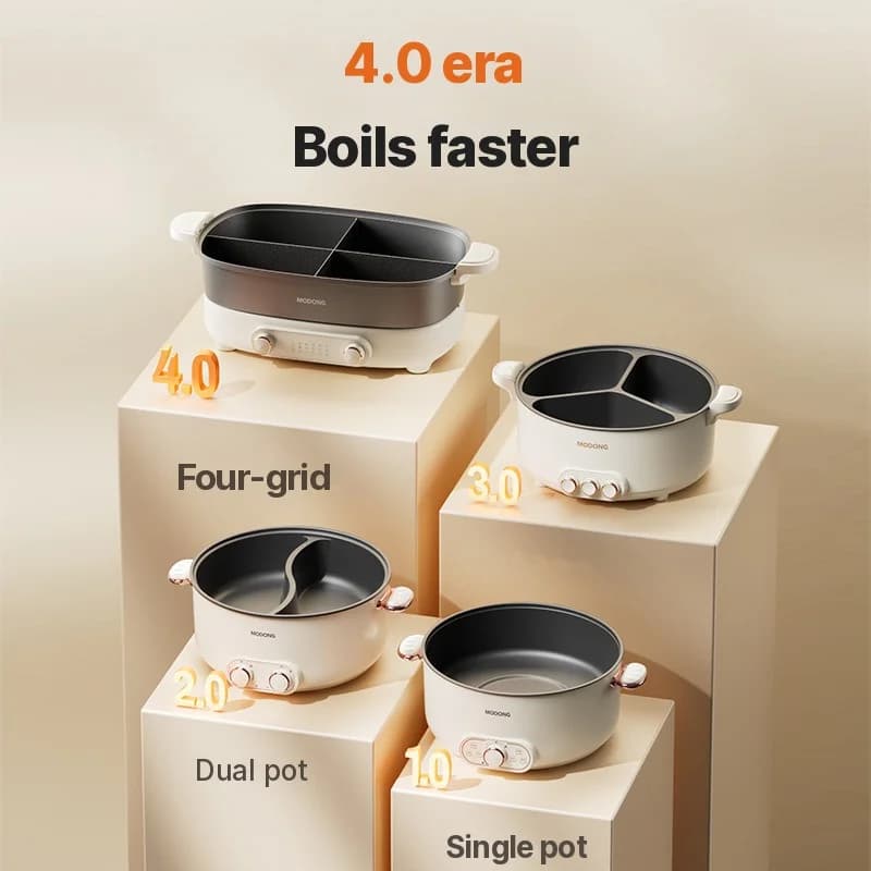 Elektrický hot pot 7 l s přepážkou nebo čtyřmřížkový, 220V, dělený hrnec
