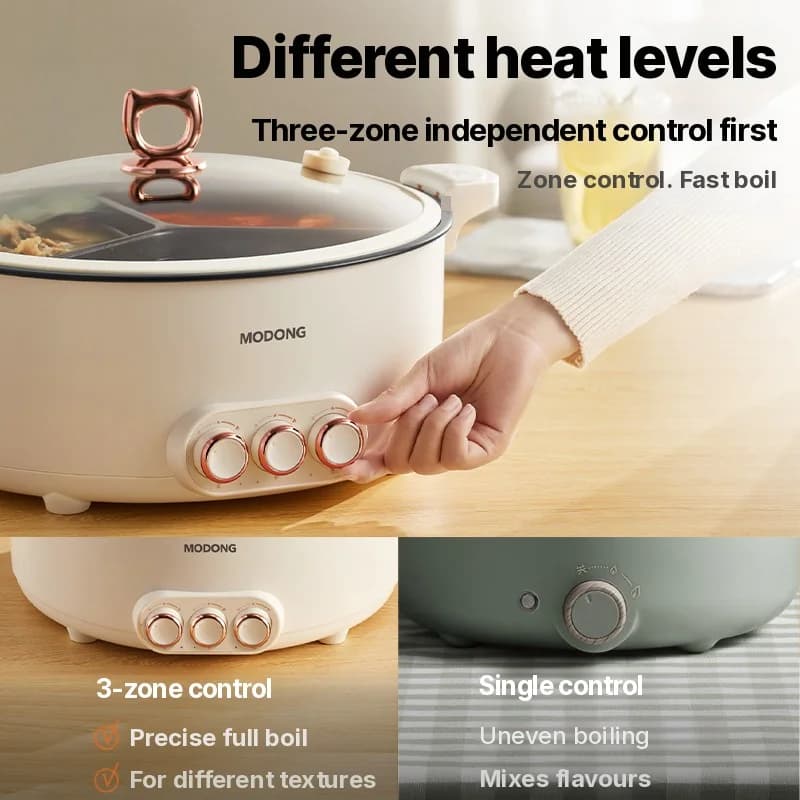 Elektrický hot pot s přepážkou 6L-8L, 220V, 5-6 osob