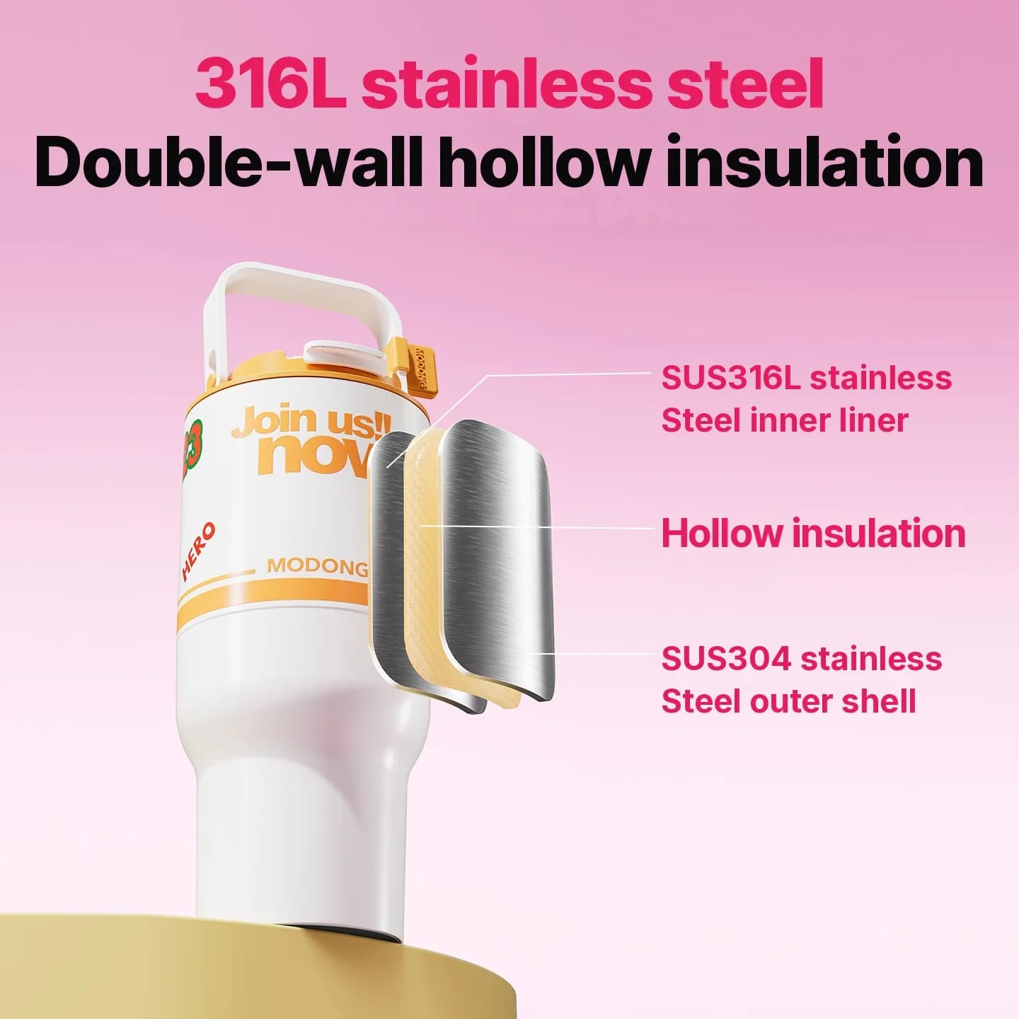 Přenosný elektrický ohřívací hrnek s mícháním 220V 2500W 316 Steel