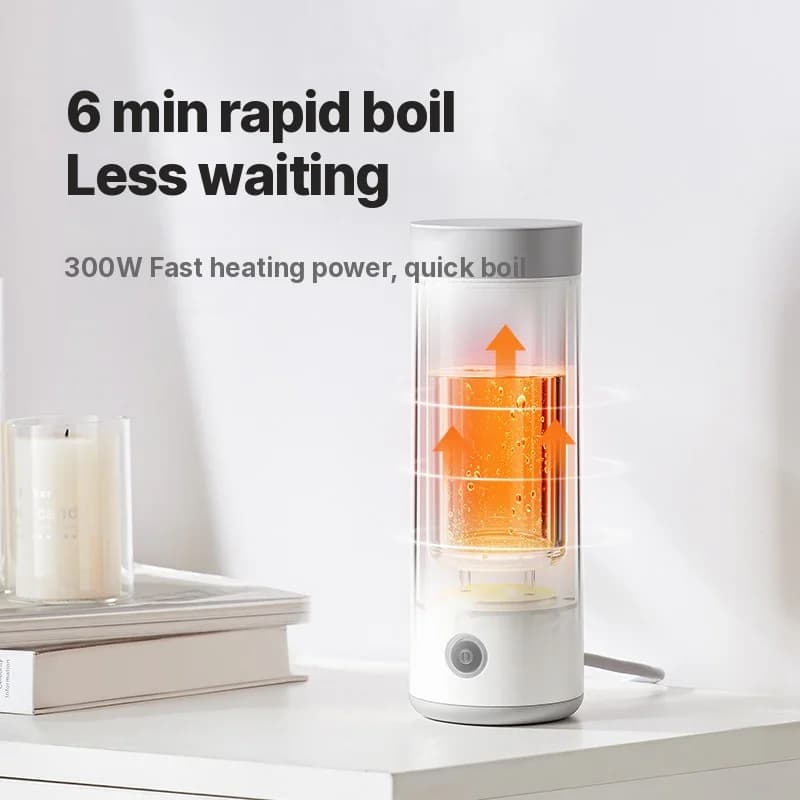 Přenosný elektrický ohřívací hrnek na vodu s vložkou 304, 300 ml
