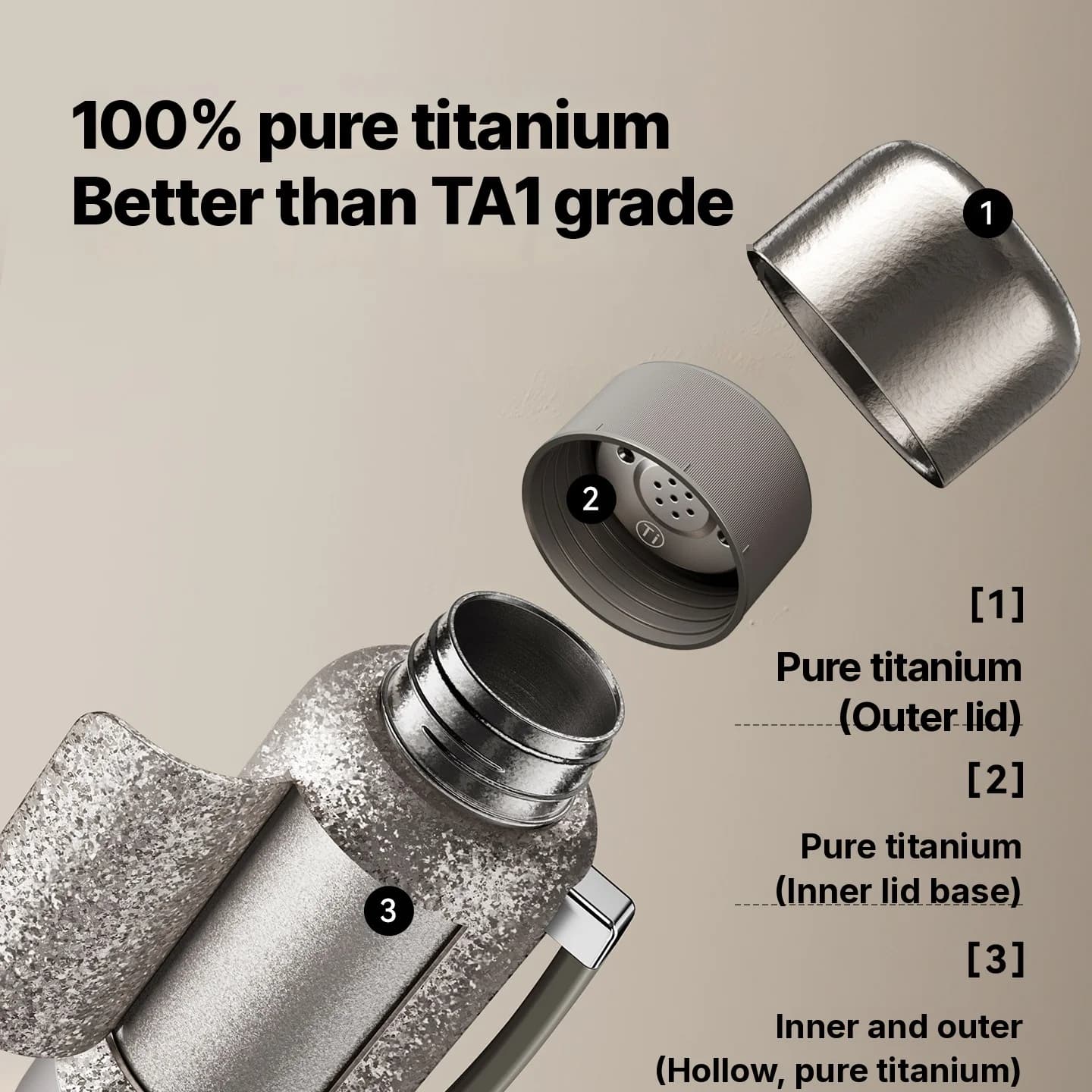 Elektrický ohřívací hrnek z čistého titanu s izolací 1200 ml