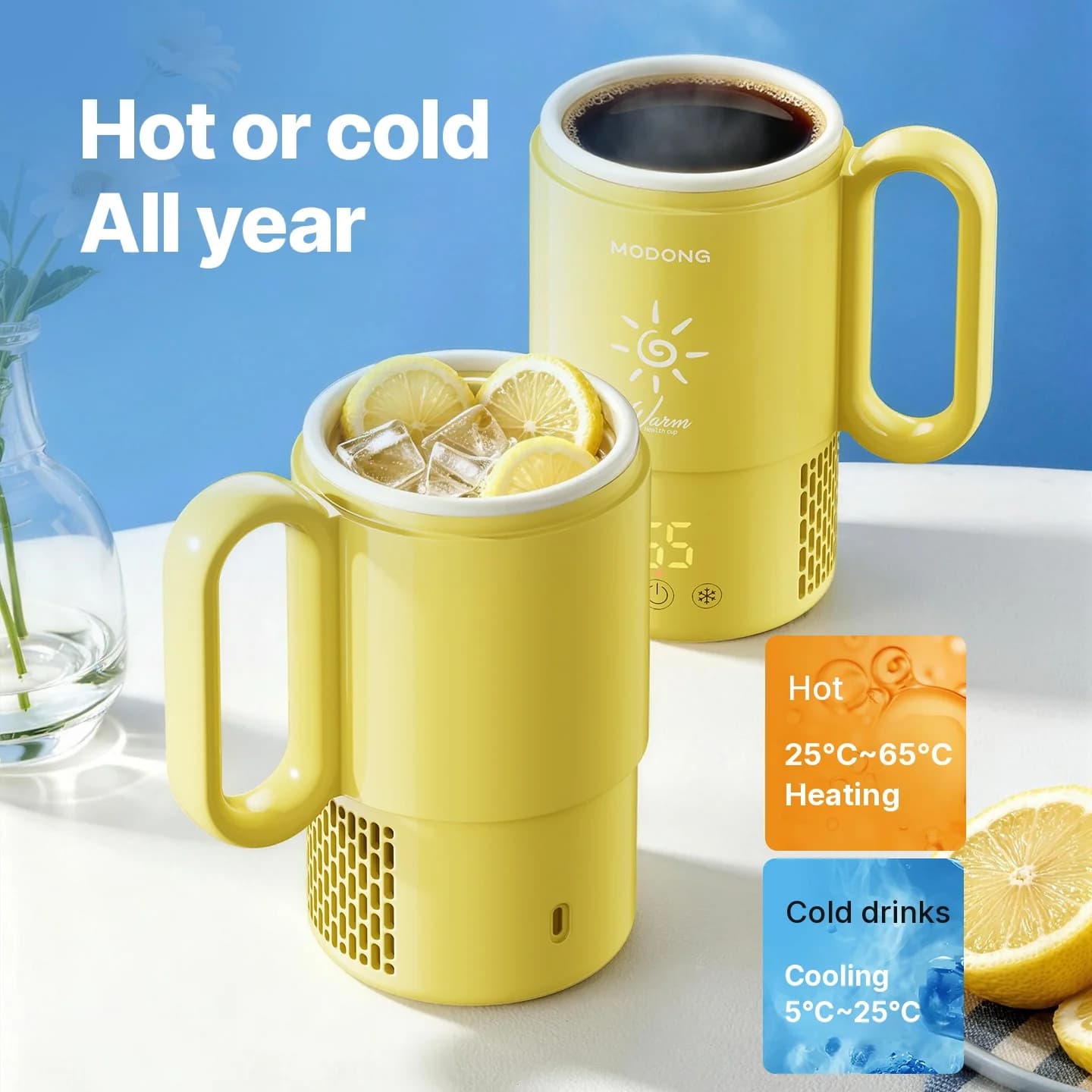 Mini chladicí a hřející hrnek 450ml 36W dotykové ovládání