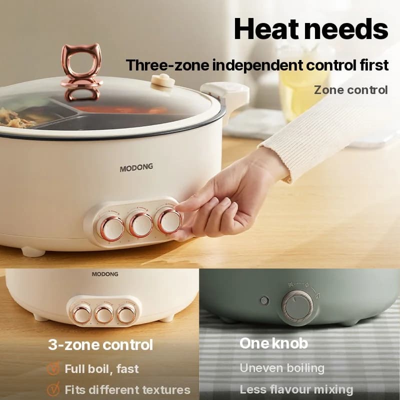 Elektrický hot pot s přepážkou 6L-8L, 220V, pro 5-6 osob