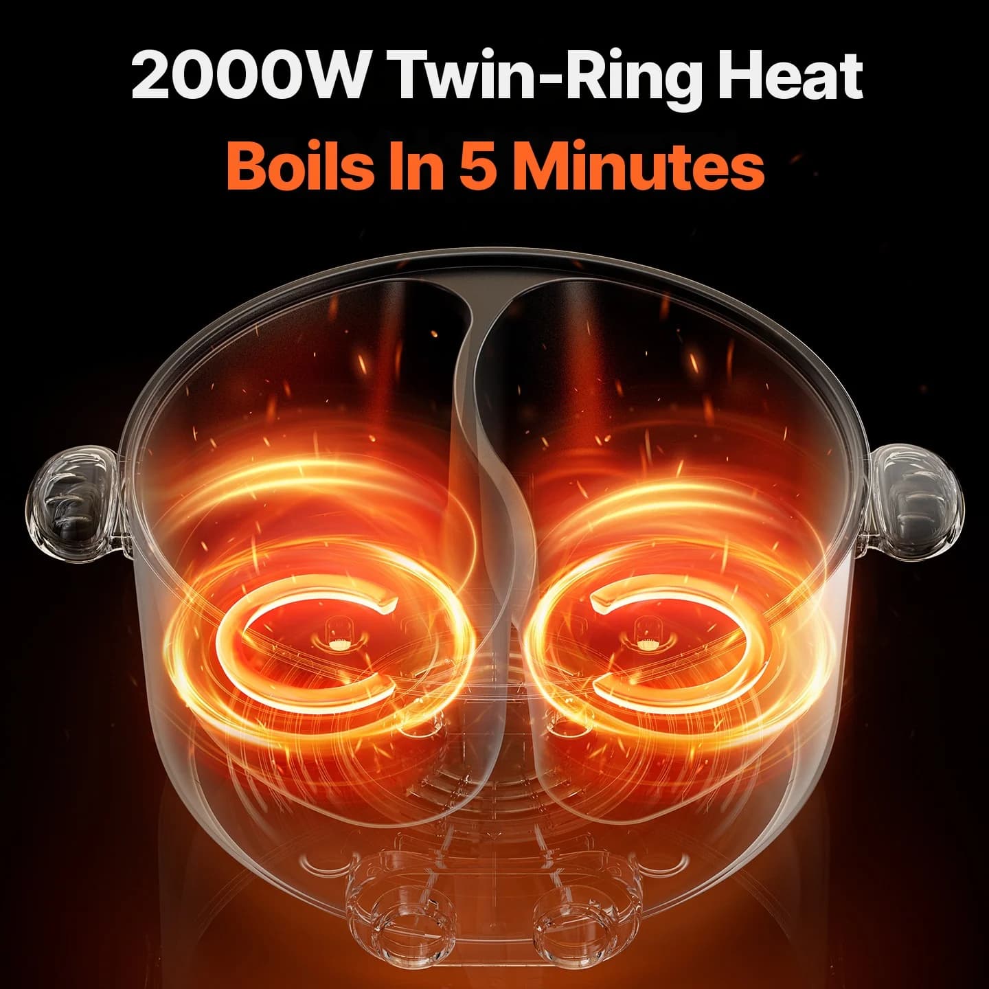 6L dvouzónový elektrický hot pot s nezávislou regulací teploty