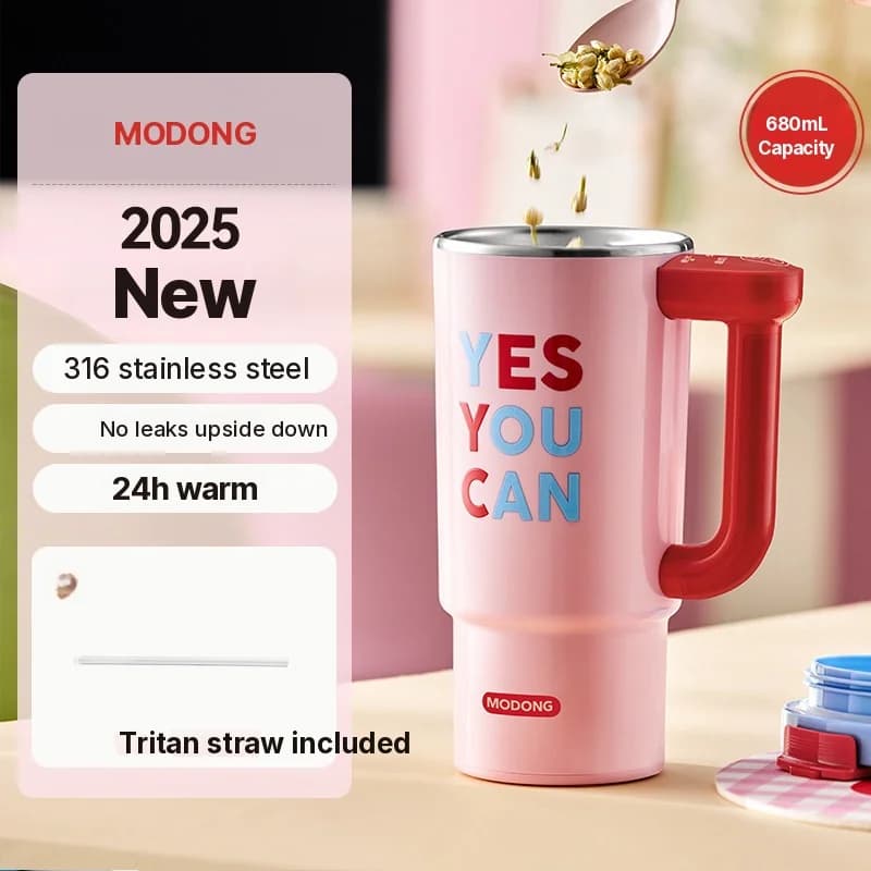 Přenosný elektrický ohřívací hrnek s 680ml nerezovým vnitřkem