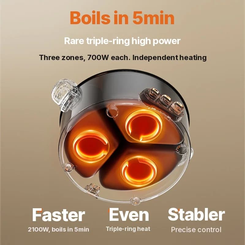 Elektrický hot pot s přepážkou 6L-8L, 220V, 5-6 osob