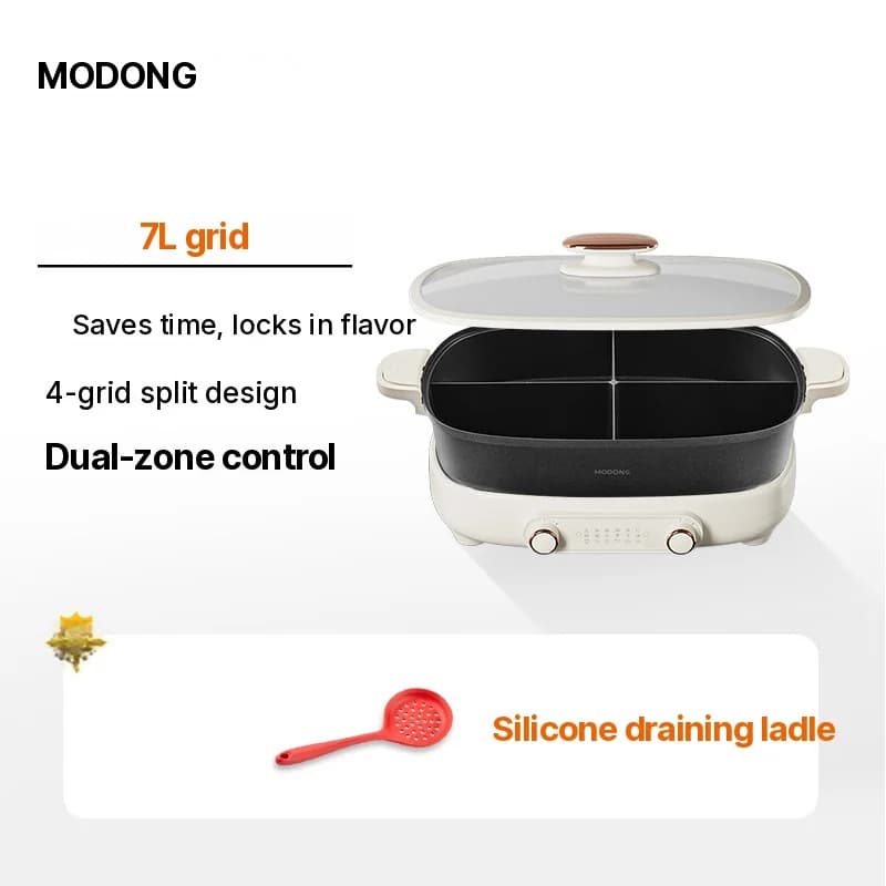 Elektrický hot pot 7 l s přepážkou nebo čtyřmřížkový, 220V, dělený hrnec
