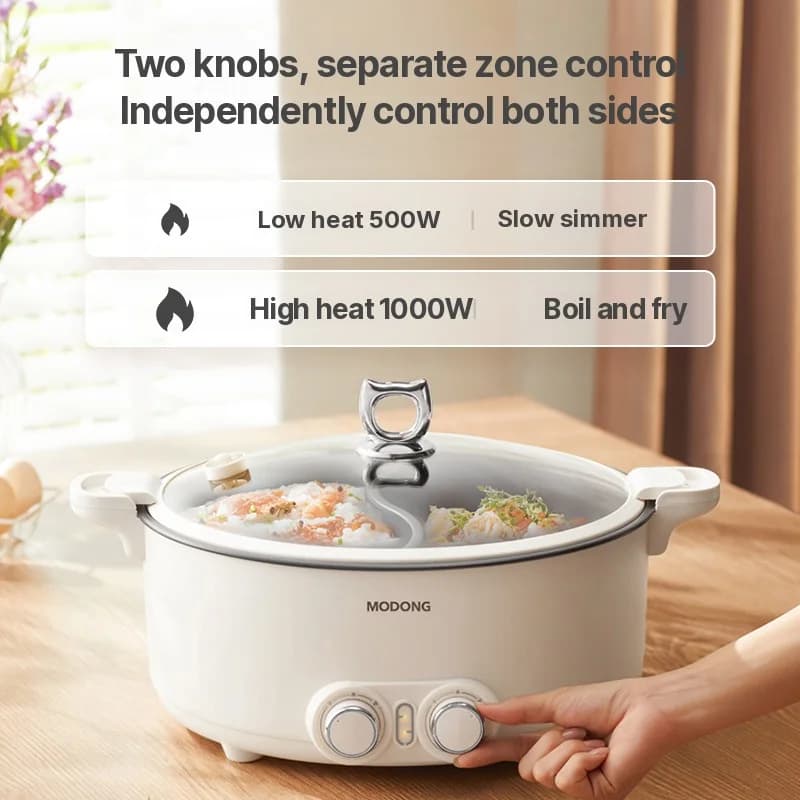 Elektrický dvouzónový hotpot 8L s nastavitelnou teplotou