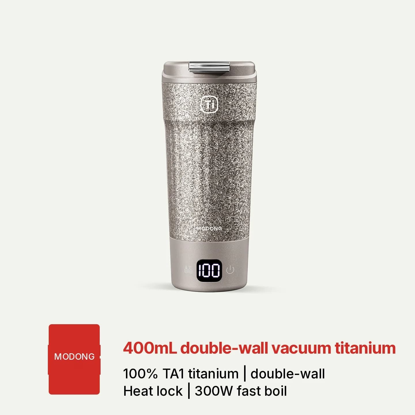 Titanium elektrický cestovní hrnek 400ml s displejem teploty