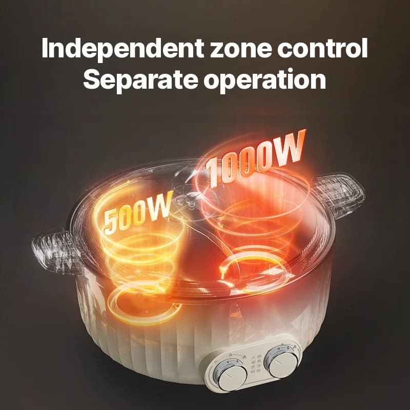7L dvouzónový elektrický hotpot s nezávislou regulací teploty