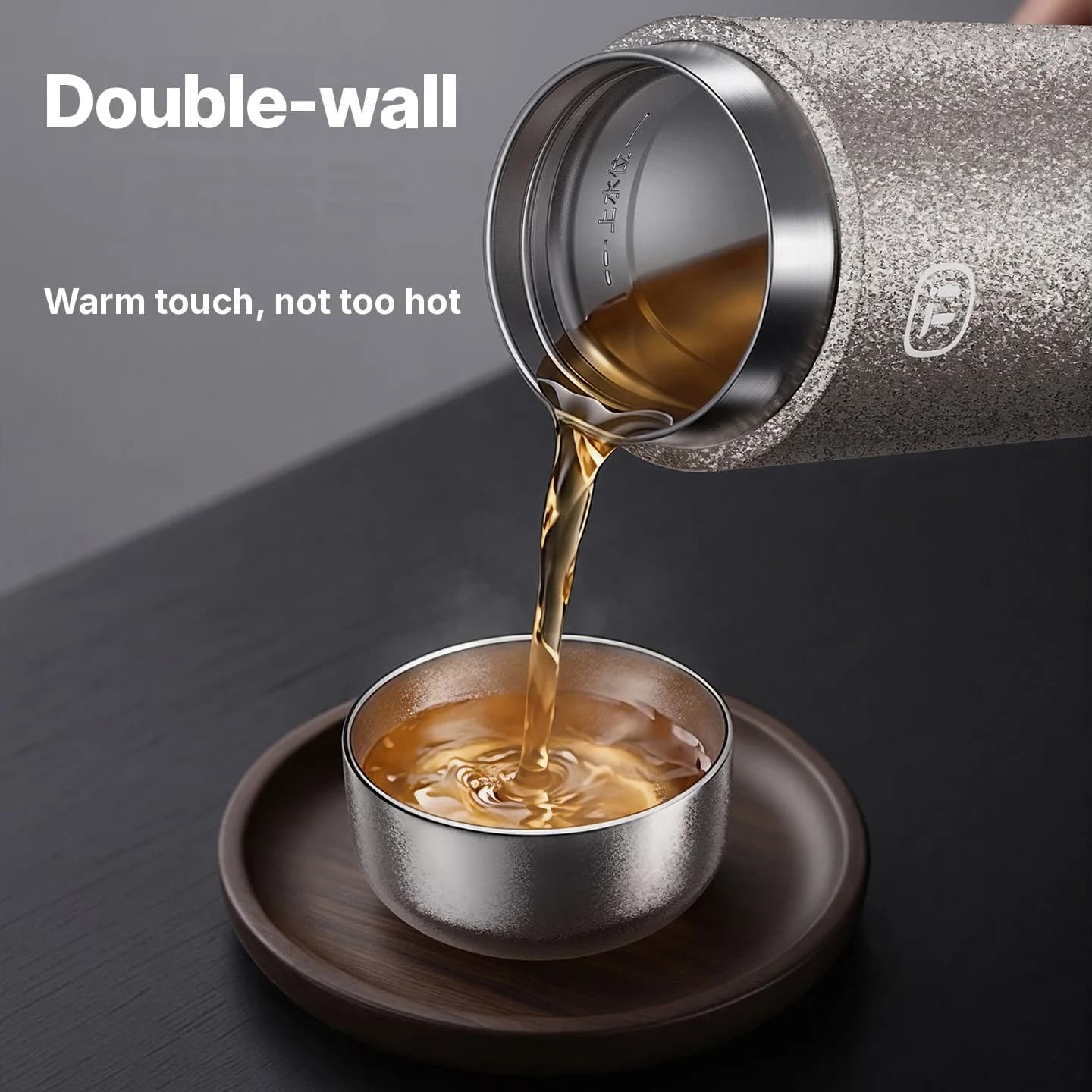 Set gongfu čajových šálků z čistého titanu 55ml, ručně vyrobené, hladký povrch