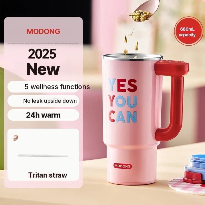 Přenosný elektrický ohřívací hrnek s 680ml nerezovým vnitřkem