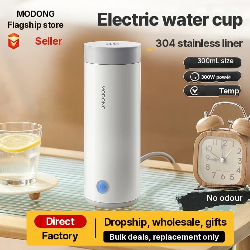 Přenosný elektrický ohřívací hrnek na vodu s vložkou 304, 300 ml