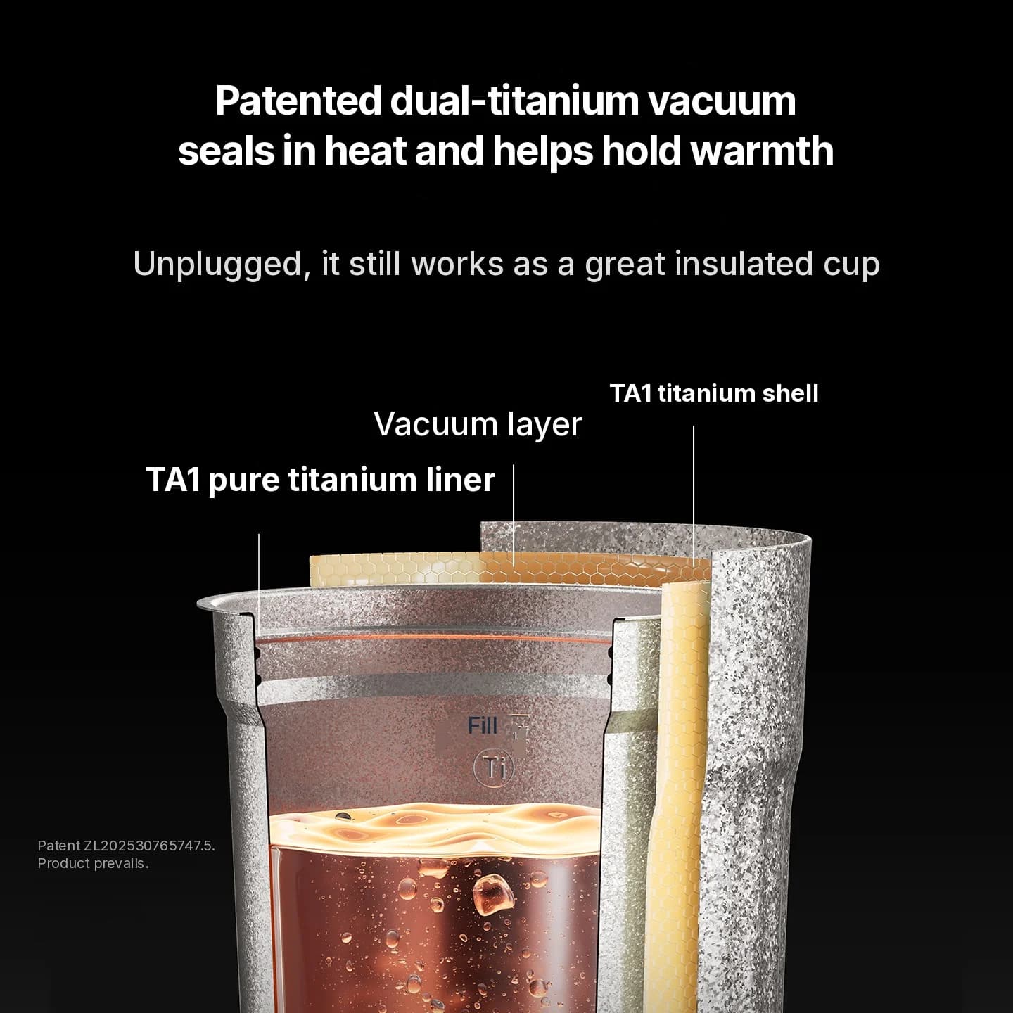 Přenosný titanový elektrický ohřívací hrnek 400 ml s displejem teploty