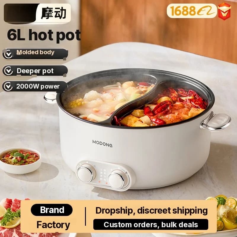 6L dvouzónový elektrický hot pot s nezávislou regulací teploty