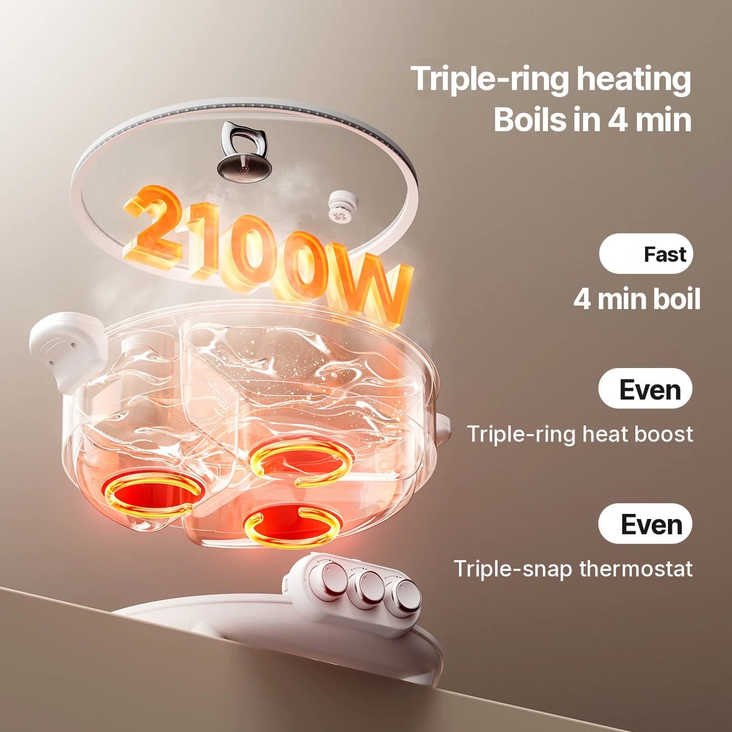 Elektrický hot pot s přepážkou, 5.6L/8L, 220V