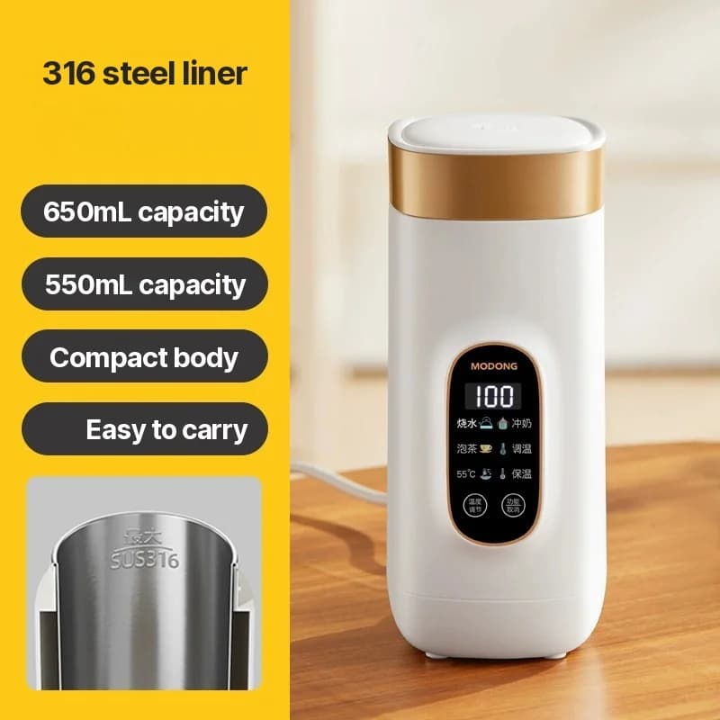 Přenosný elektrický ohřívací hrnek 650ml s vložkou 304 nebo 316