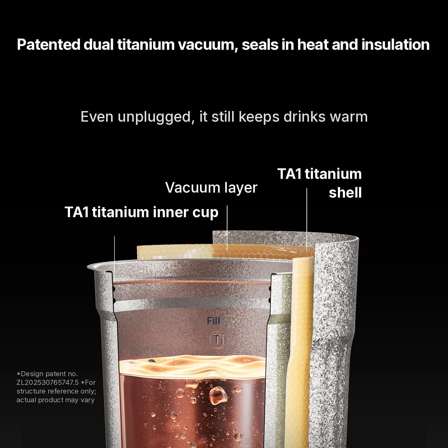 Titanium elektrický cestovní hrnek 400ml s displejem teploty
