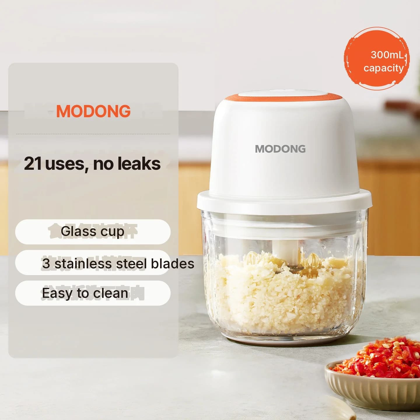 Elektrický sekáček na česnek Mini Food Processor 300ml 5V 45W