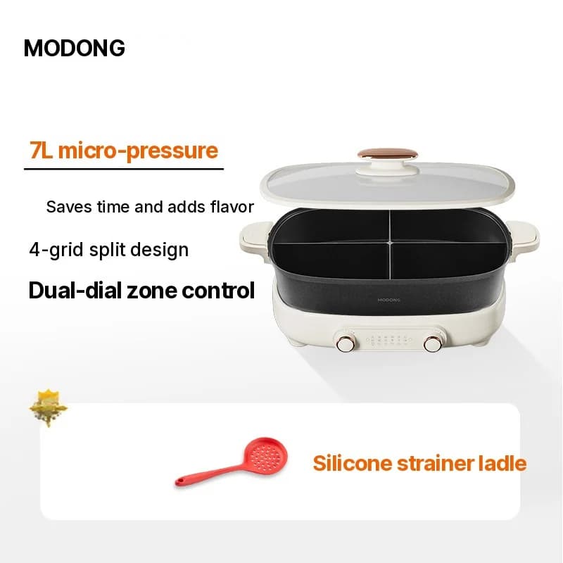 Elektrický hot pot 7L s přepážkou nebo čtyřdílnou přihrádkou, 220V, dělený hrnec
