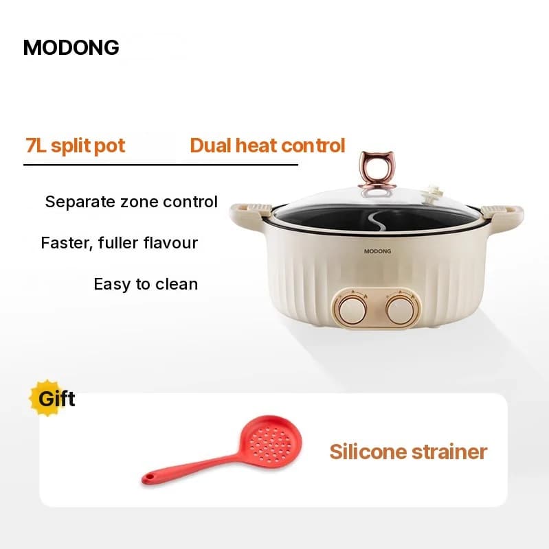 Elektrický hot pot s přepážkou 6L-8L, 220V, pro 5-6 osob