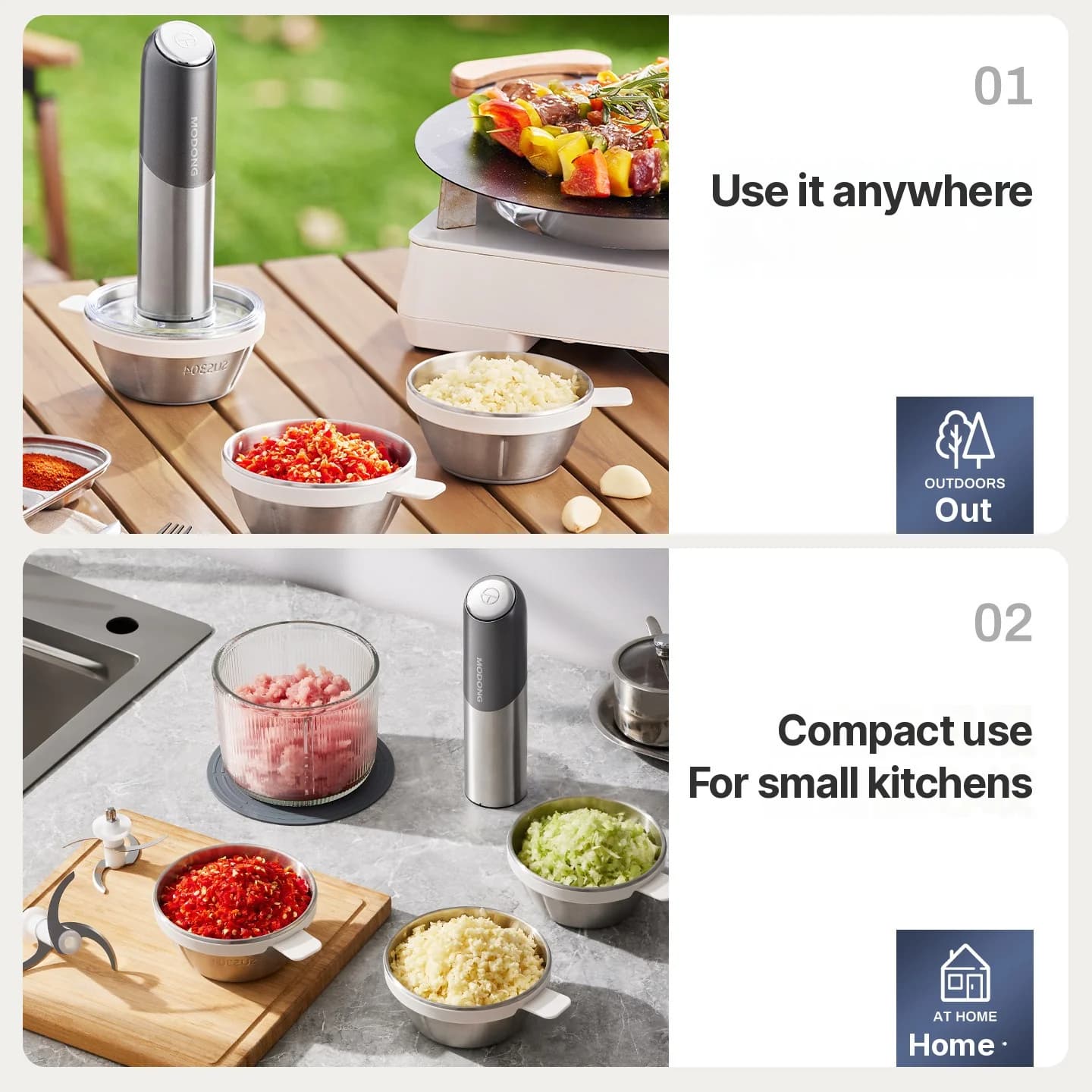Bezdrátový elektrický sekáček na potraviny 100W Mini Garlic Mincer