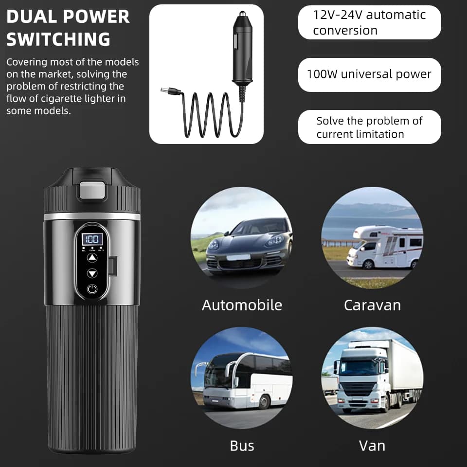 Elektrický vyhřívací hrnek 500ml 12V/24V