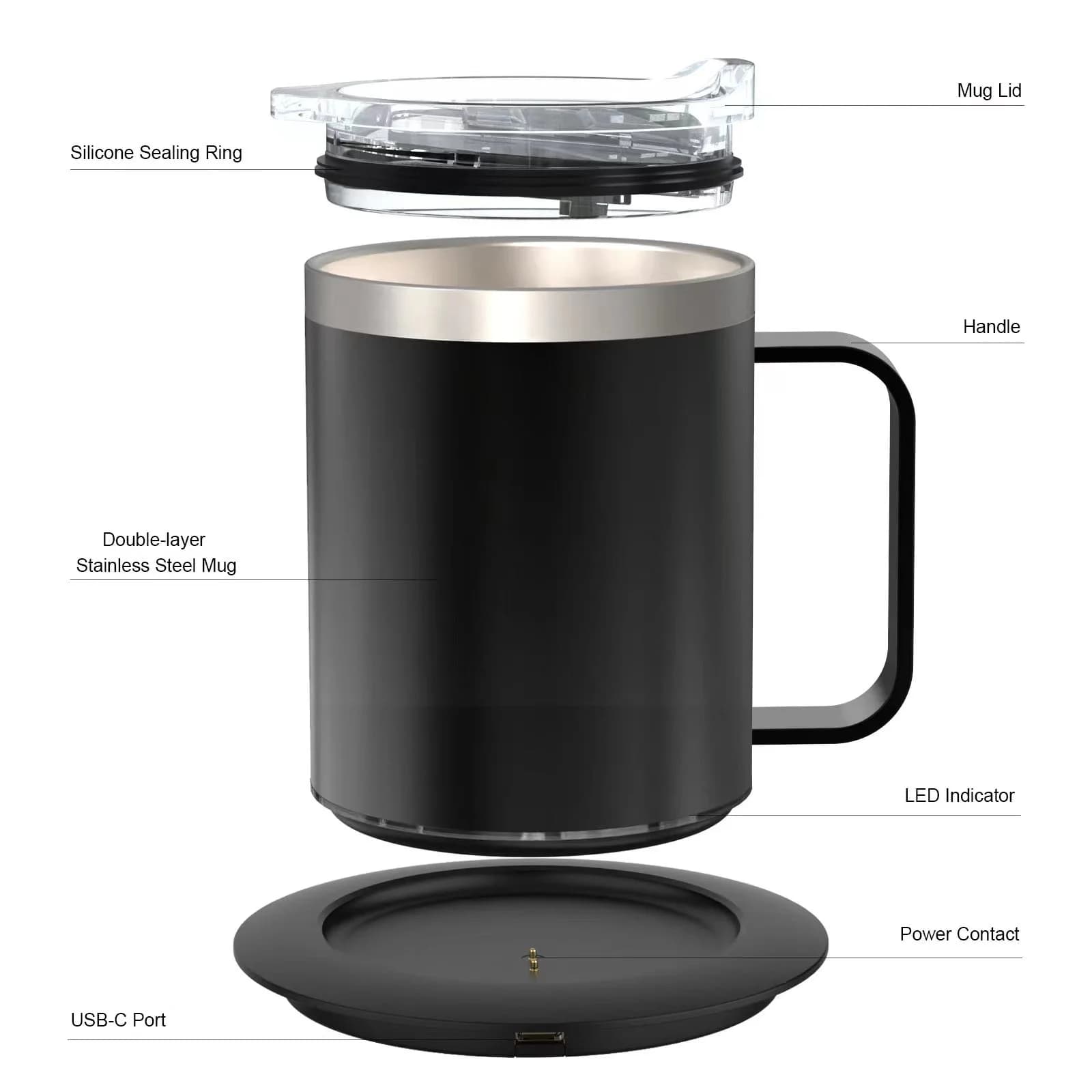 12oz USB vyhřívaný hrnek na kávu